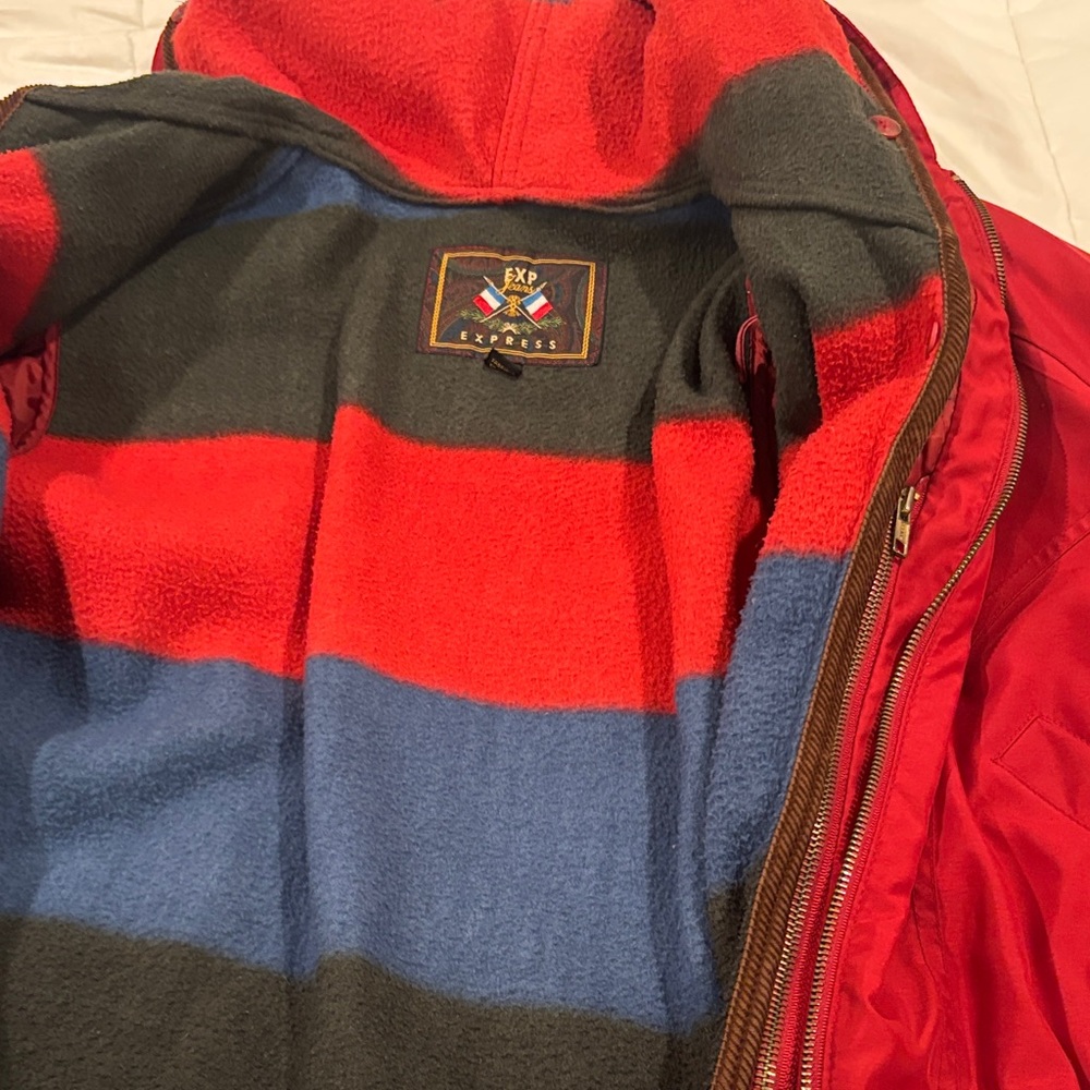 Y2K Express Red and Gray Hooded Jacket - Picture 11 of 15